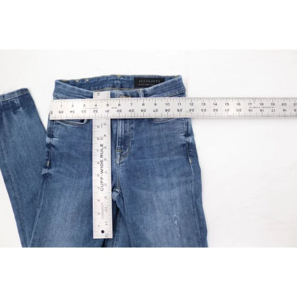 All Saints Jeans‎ Womens 25 Grace Ankle Stretch Skinny Blue Denim pockets L27